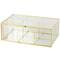 10" x 7" x 4" Clear & Gold 6-Slot Glass & Metal Jewelry Box with Chain Accent
